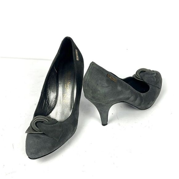 New Andrea Morelli Italy Gray Suede Pumps Heels EUR 36 US 6 - Picture 3 of 16